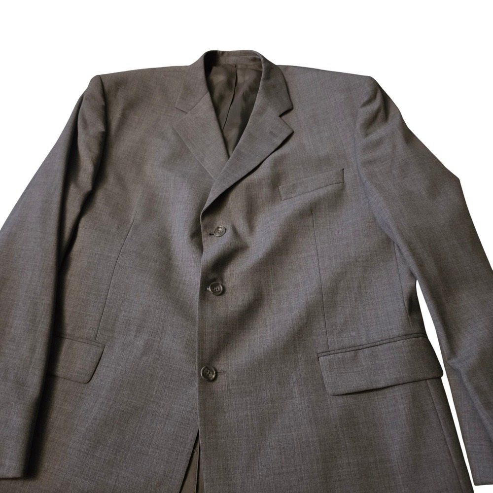 Alexandre of London Savile Row Grey Wool Blazer Sport Coat Mens 48L 48 Long